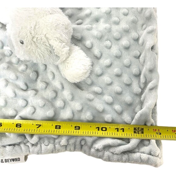 Lovey Blanket Bear Blue White Minky Dot Popcorn Security Blankets & Beyond Toy - Picture 10 of 11